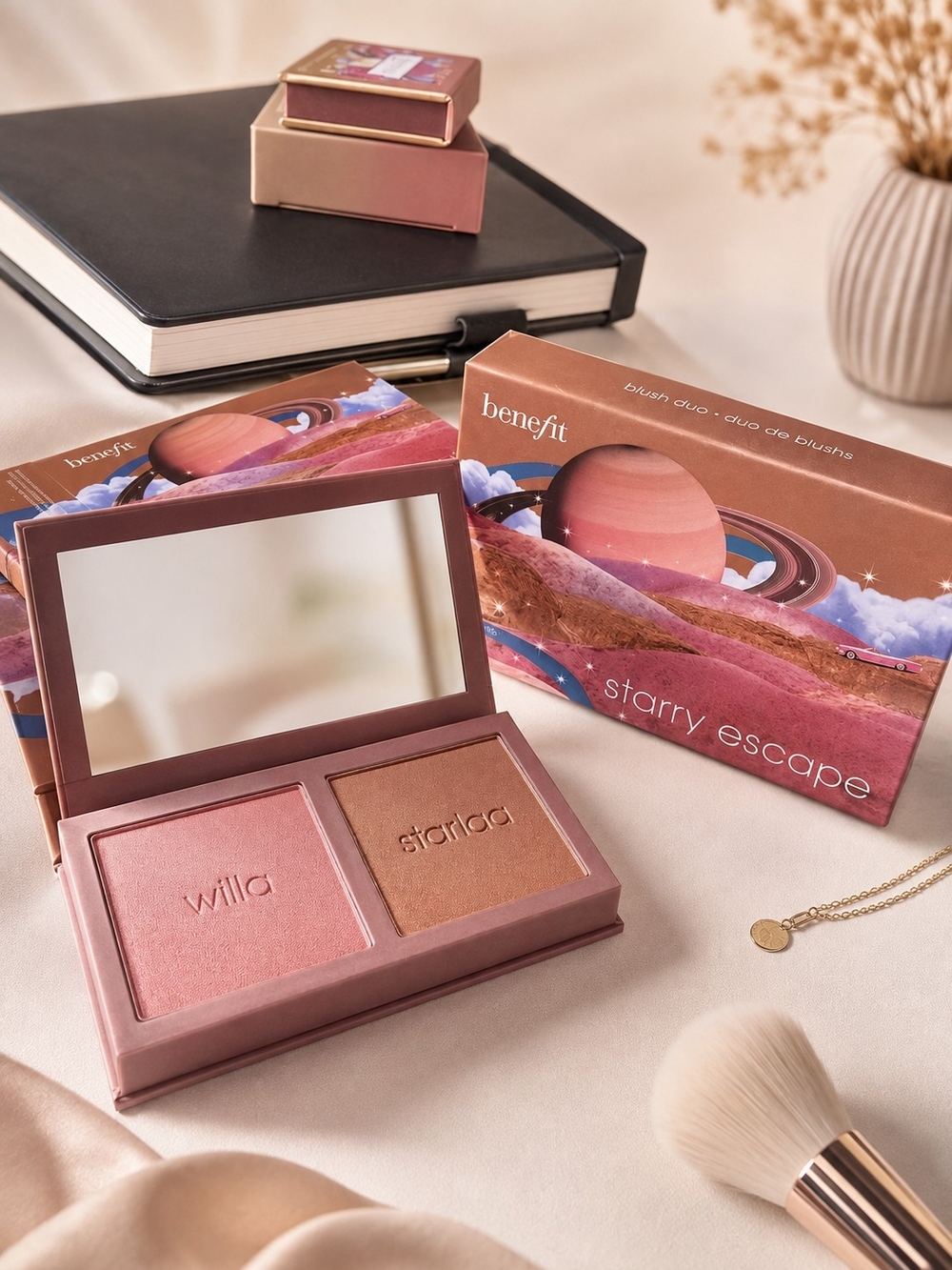 Benefit Shellie Twinkle Beach Blush & Highlighter Duo - Pink & Champagne - Picture 4 of 4